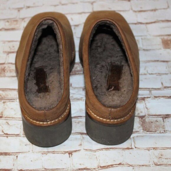 COLE HAAN Womens BROWN SUEDE SLIP ON CLOGS Size 7 - Picture 3 of 4
